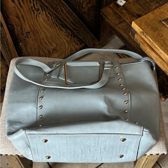 Handbags - Elegant Blue Studded Women's Bag